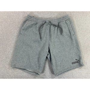 Puma‎ Cotton Blend Athletic Fit Logo Shorts (Men's XL) Gray
